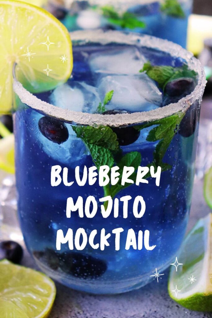 Non-Alcoholic Blueberry Mojito Mocktail