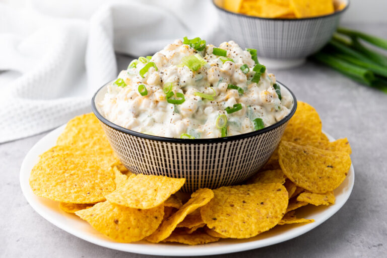 Corn Dip with nachos