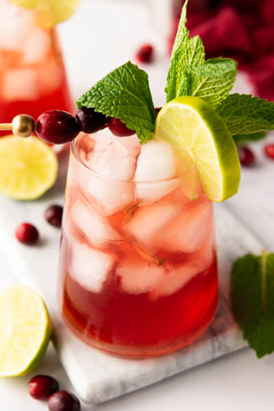 Alcohol-Free Cranberry Lime Mocktail