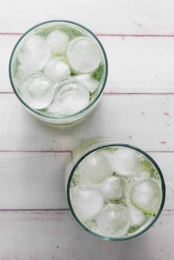 Adding club soda and sparkling water