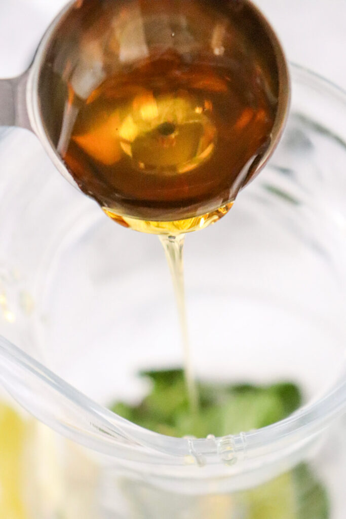 Adding agave syrup