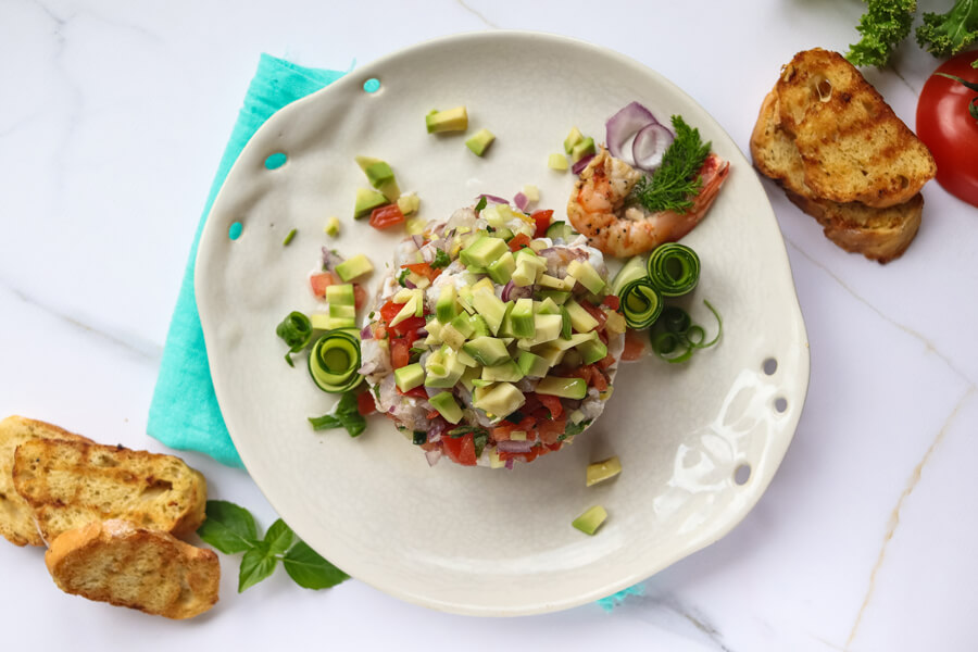 Shrimp Ceviche with tostadas