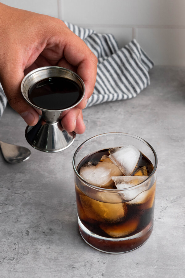 Pouring Kahlúa