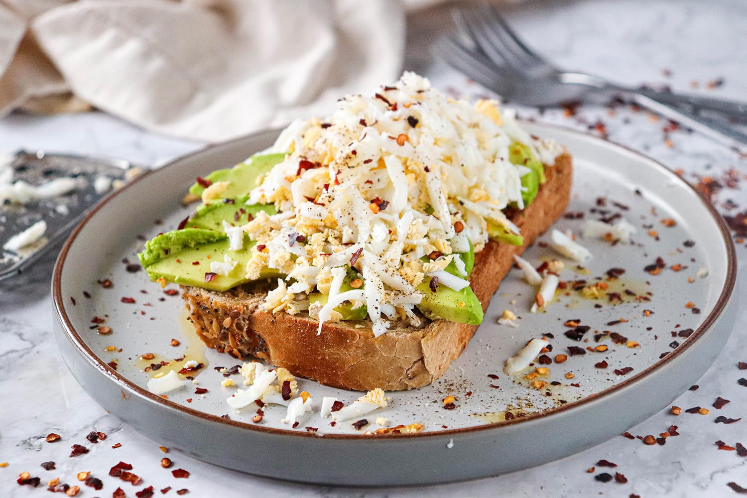 Grated Egg Avocado Toast