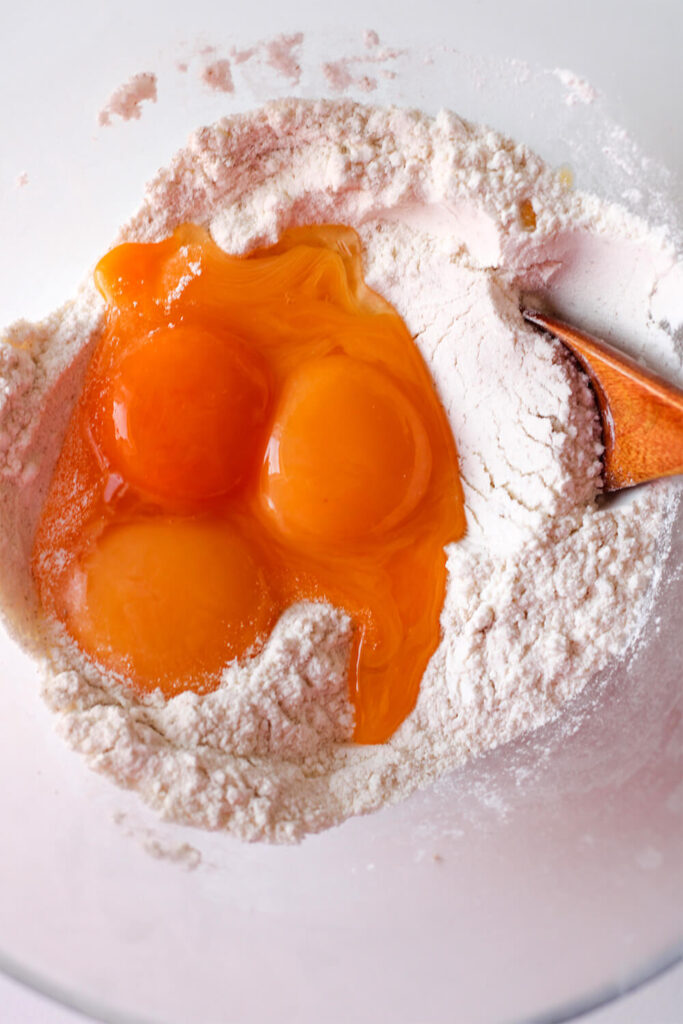 Adding egg yolks
