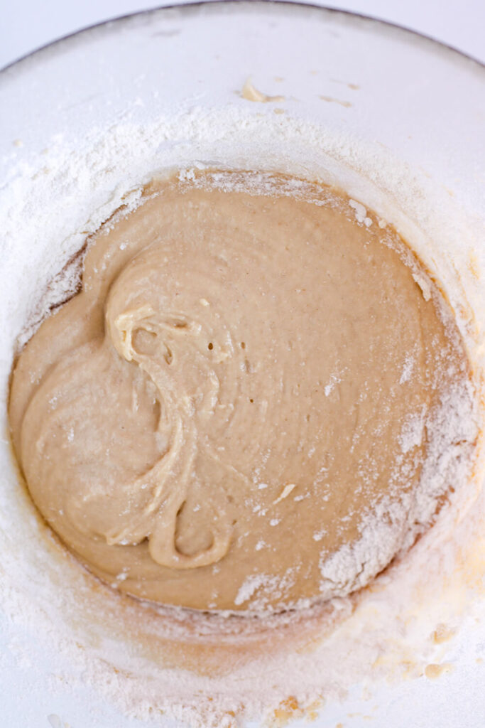 Stirring in milk and butter