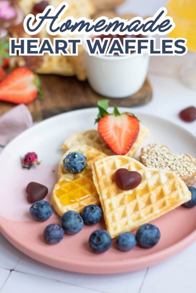 Homemade waffles with fruit
