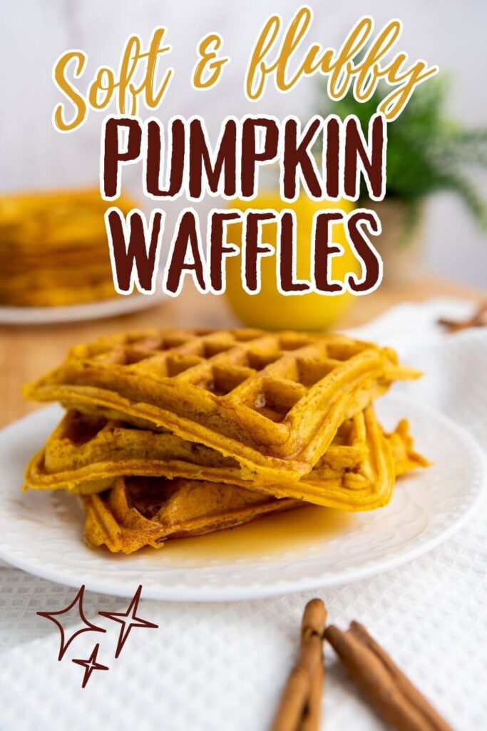 Soft and fluffy vegan pumpkin waffles