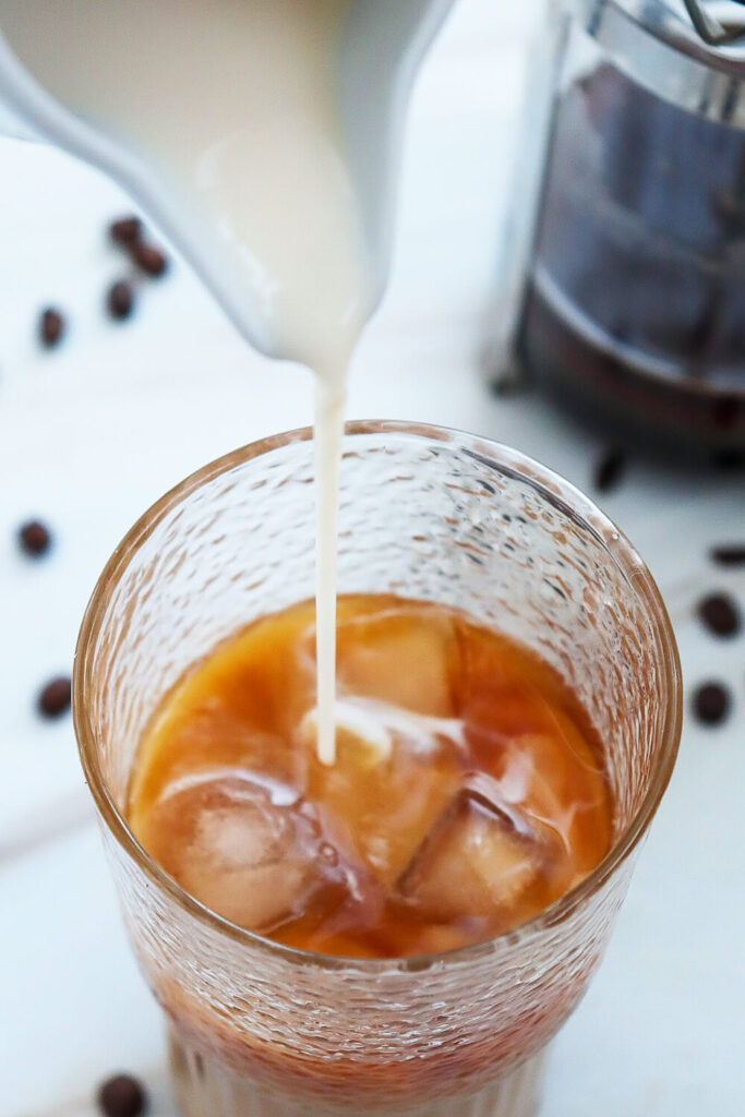 Adding almond milk