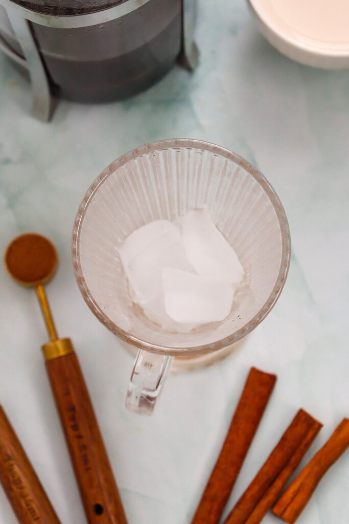 Glass filled with iced