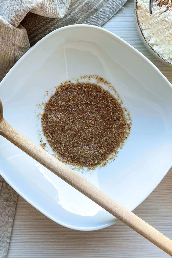 Mixing the flax and water