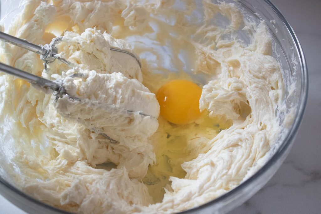Adding the eggs