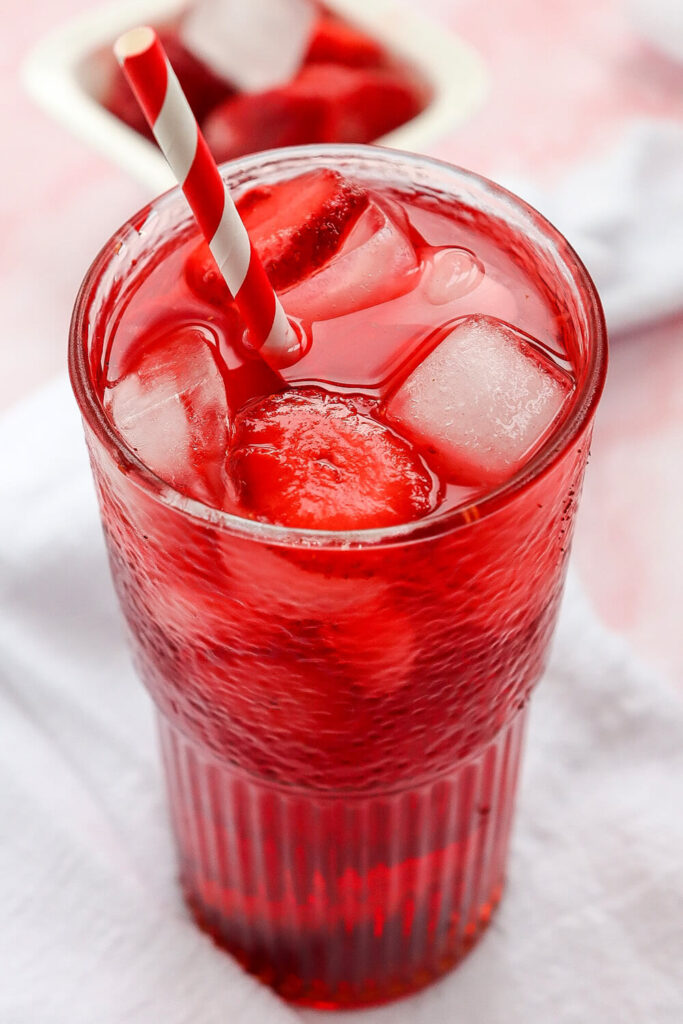 Serving the Strawberry Acai Refresher with a little lemon juice