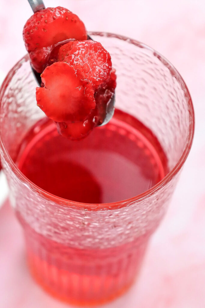 Adding strawberries